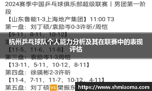 杭州乒乓球队个人能力分析及其在联赛中的表现评估