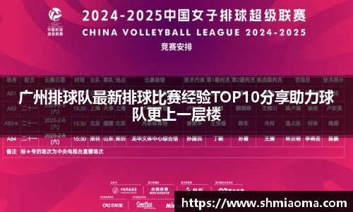 广州排球队最新排球比赛经验TOP10分享助力球队更上一层楼